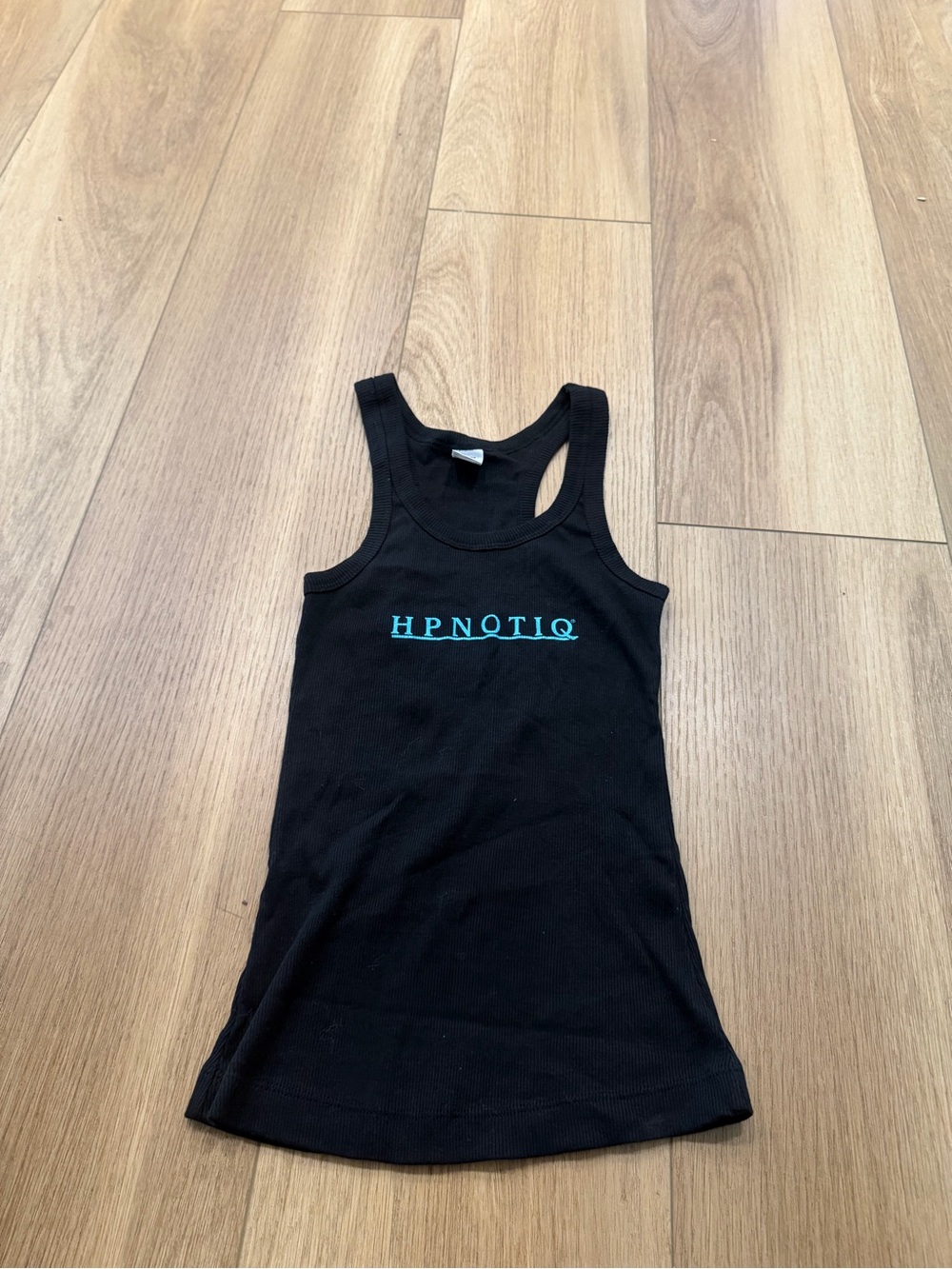 Hpnotiq Black Tank with Teal Logo